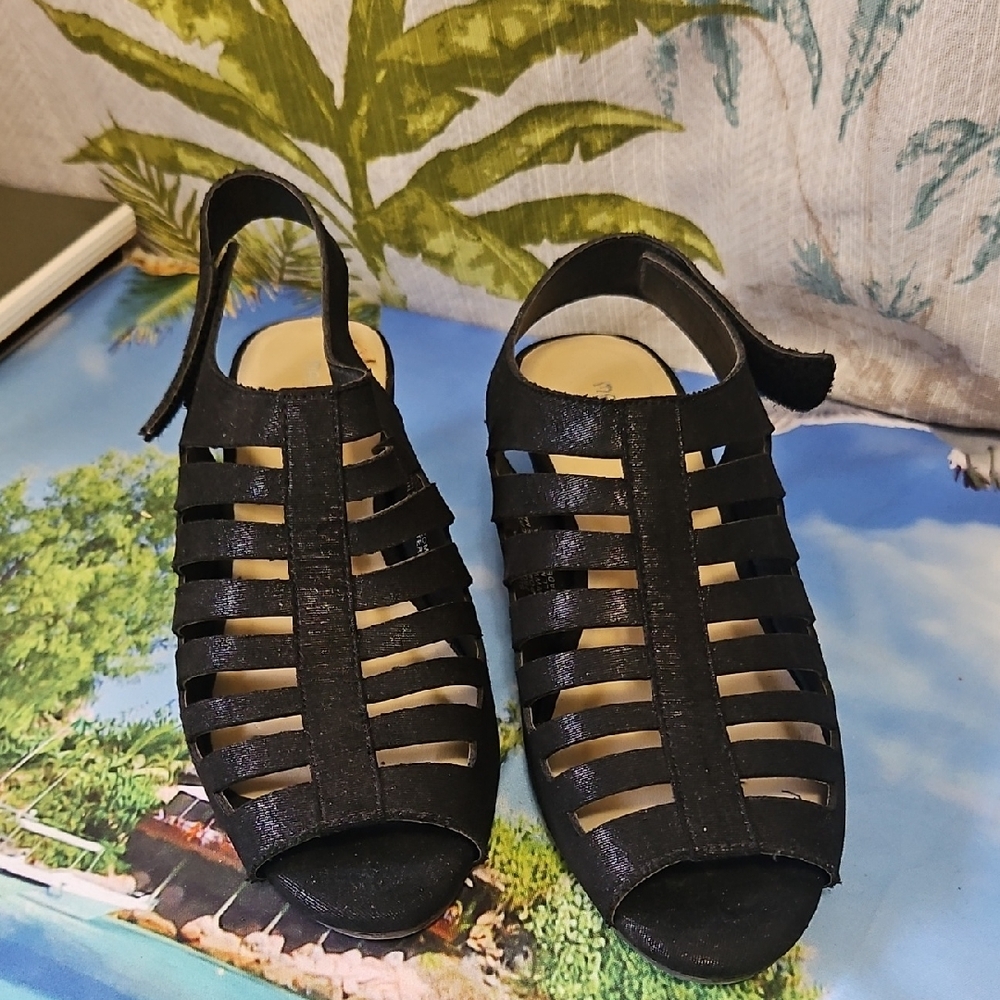 Marbella Black Dressy Sandals Strappy Size 9 Worn 1 Time